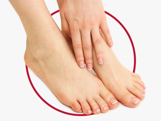 Clean and healthy female feet after Canesten treatment